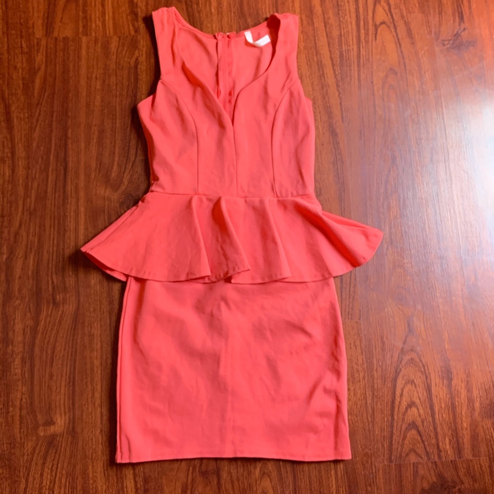 New Woman’s coral deep v dress